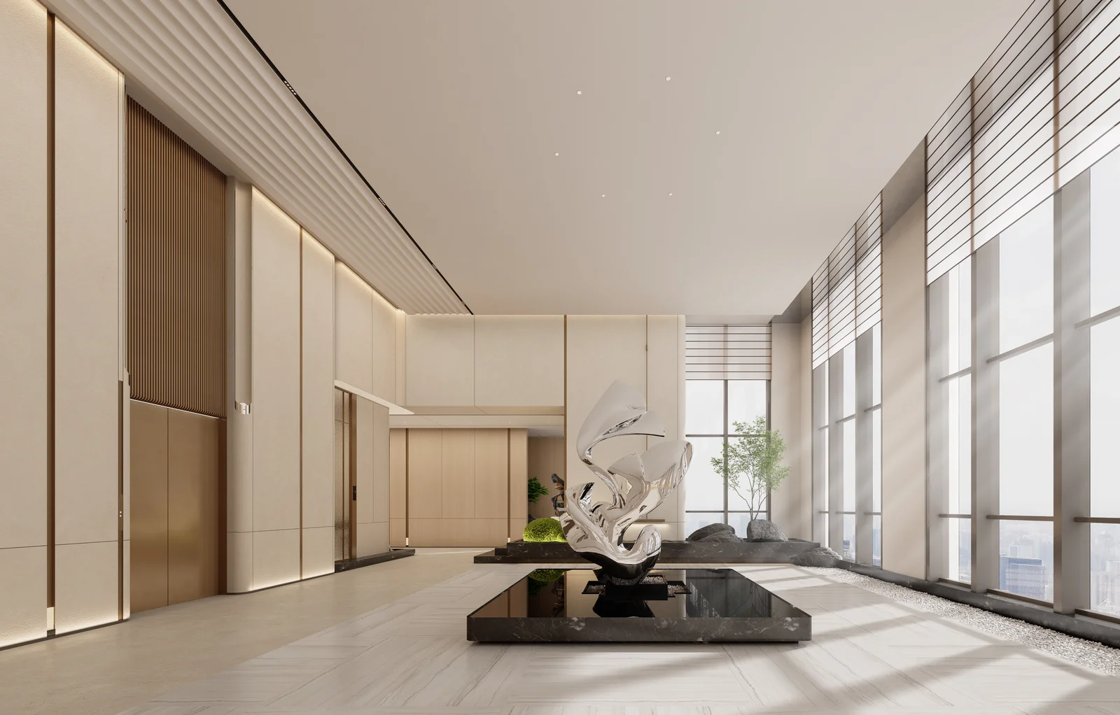 Premium enterprise workspace at MCRE Group, Shenzhen Chuangfu Building (view 5) — interior design & fit-out by Roky Design