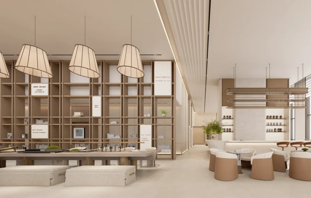 Premium enterprise workspace at MCRE Group, Shenzhen Chuangfu Building (view 7) — interior design & fit-out by Roky Design