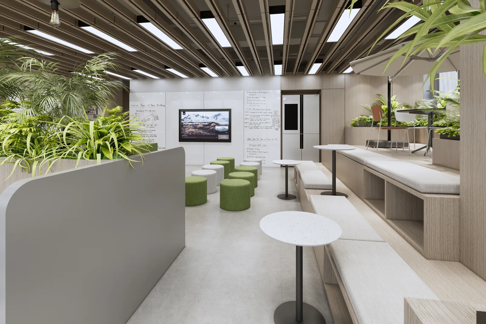 Small Hong Kong office maximising natural light and greenery